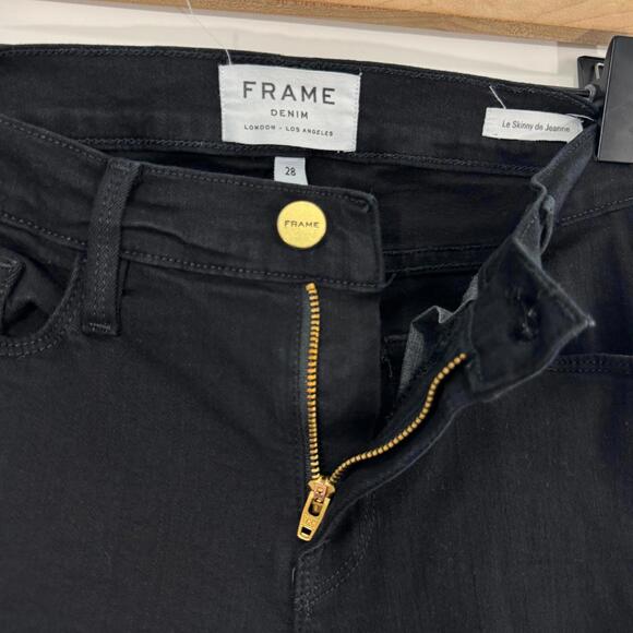 FRAME Denim Women’s Size 28 Black Film Noir Le Skinny de Jeanne Mid Rise Jeans - Picture 4 of 12